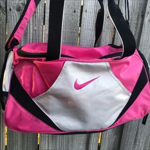 Hot pink & silver Nike duffel bag